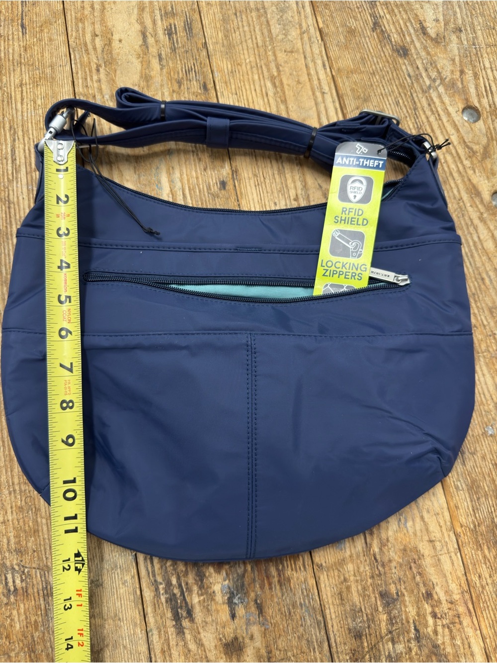 Travelon Navy Anti-Theft Shoulder Bag with RFID Shield